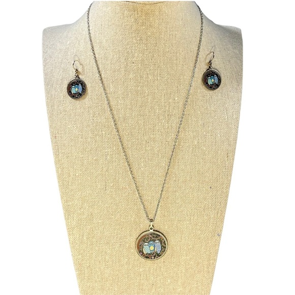 Jewelry - Handmade Stainless Owl Earrings and Necklace